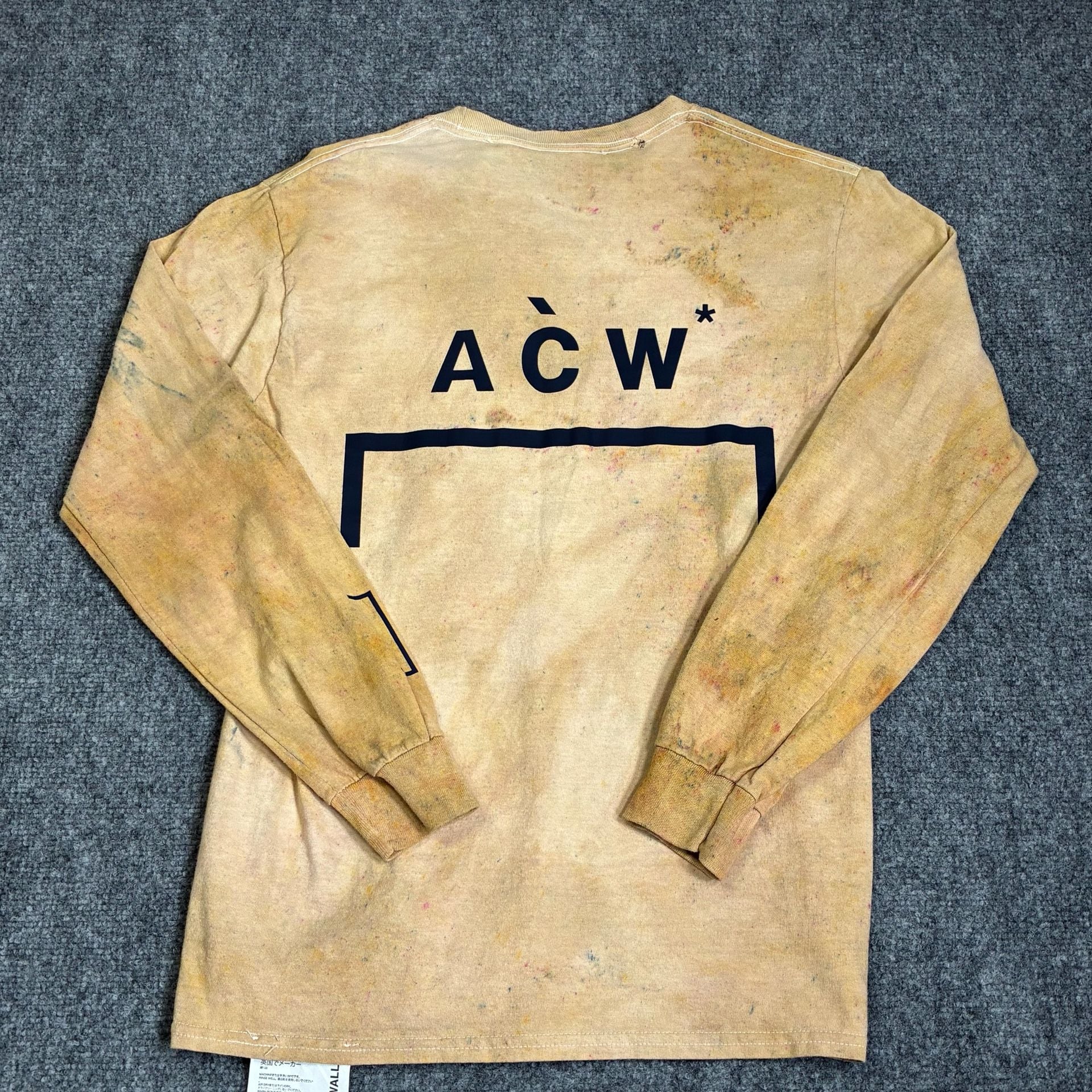 A-COLD-WALL* Long Sleeve Graphic Print T-Shirt with Distressed Acid Wash Effect 9
