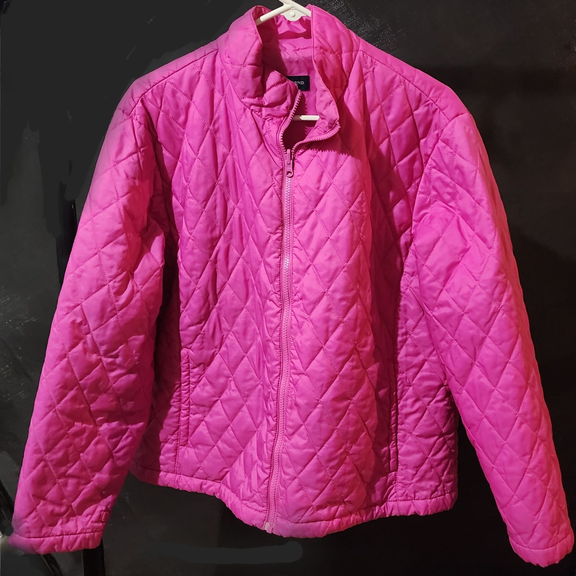 Lands' End Girls' Quilted Full-Zip Jacket in Hot Pink 2