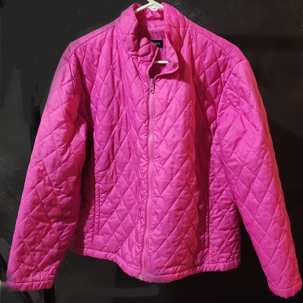 Lands' End Girls' Quilted Full-Zip Jacket in Hot Pink
