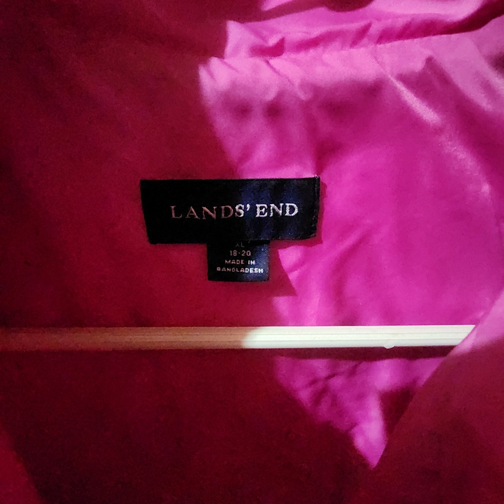 Lands' End Girls' Quilted Full-Zip Jacket in Hot Pink 4