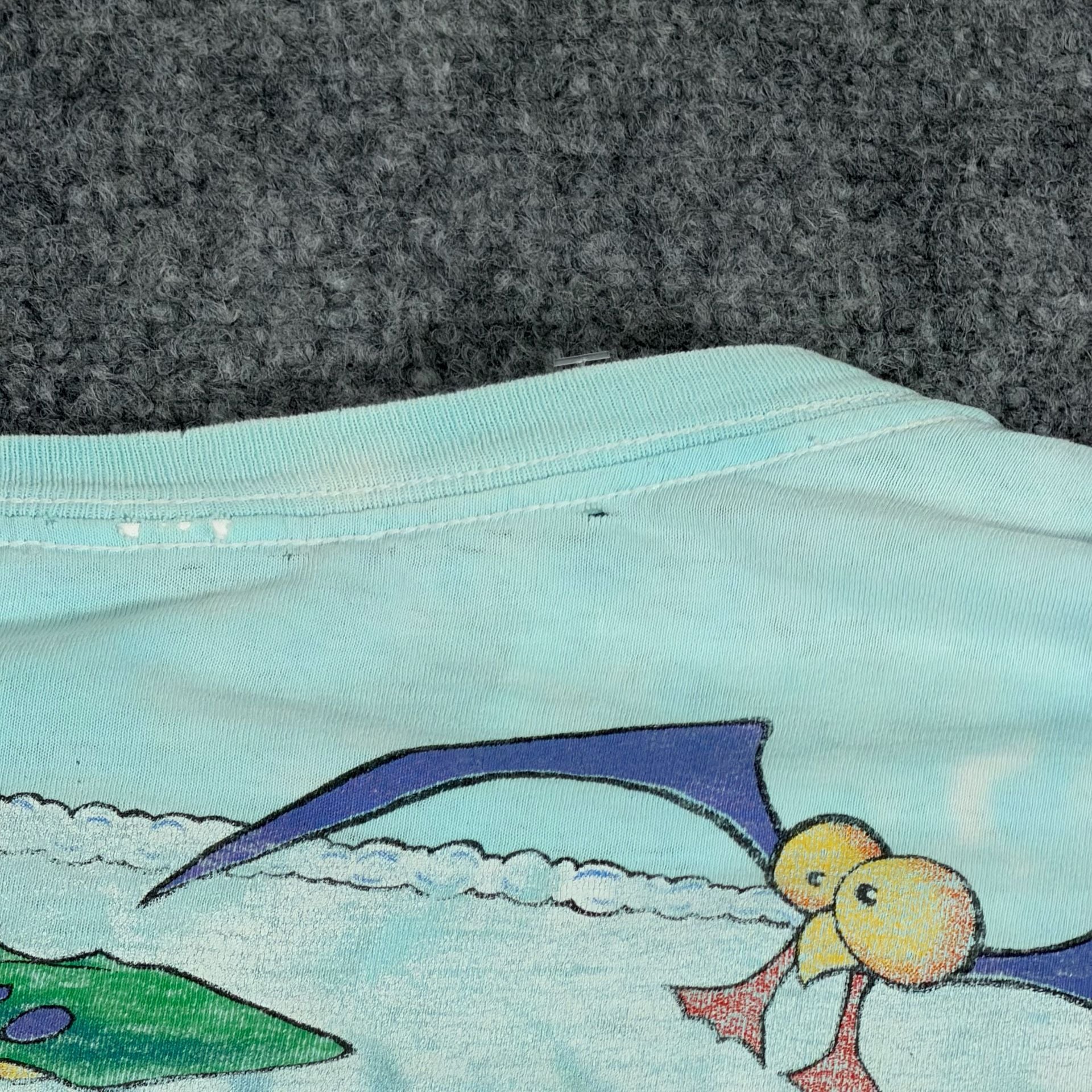 Vtg Grateful Dead Beach Shirt 1992 Large Liquid Blue Tie Dye Green Wave Variant XXL 13