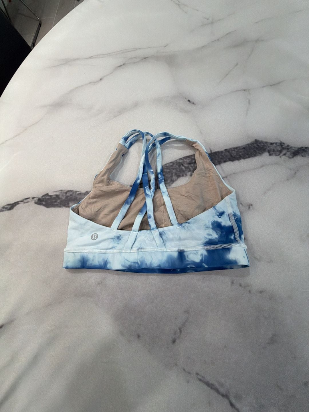 Lululemon Energy Bra Strappy Back Sports Bra Bundle (Black and Blue Tie Dye) 5