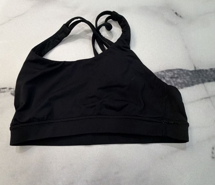 Lululemon Energy Bra Strappy Back Sports Bra Bundle (Black and Blue Tie Dye) 2