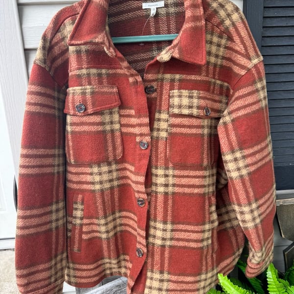 Maurices Women's Plaid Button-Front Shacket Jacket