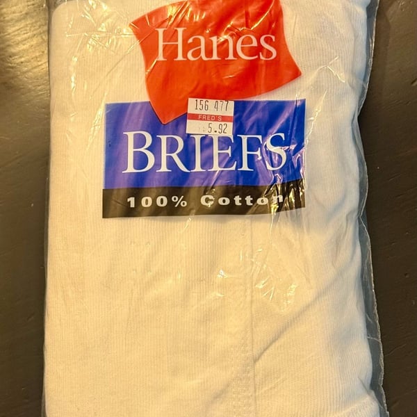 Vintage Hanes Big Men's 100% Preshrunk Cotton Briefs 3-Pack, Size 2X (46-48)