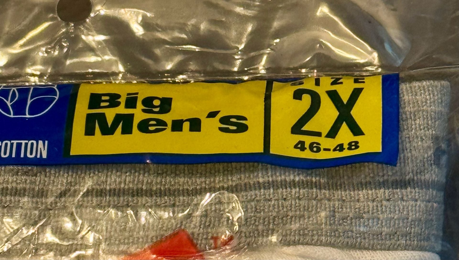 Vintage Hanes Big Men's 100% Preshrunk Cotton Briefs 3-Pack, Size 2X (46-48) 2