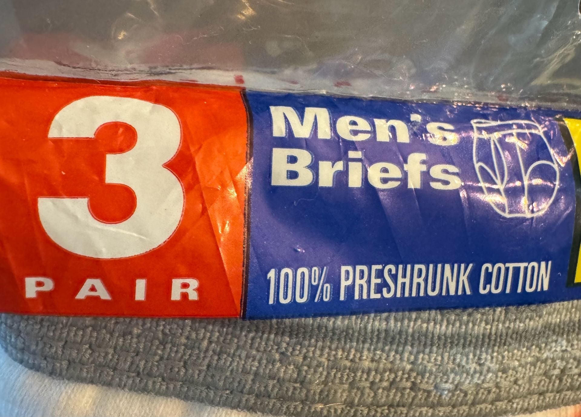 Vintage Hanes Big Men's 100% Preshrunk Cotton Briefs 3-Pack, Size 2X (46-48) 6