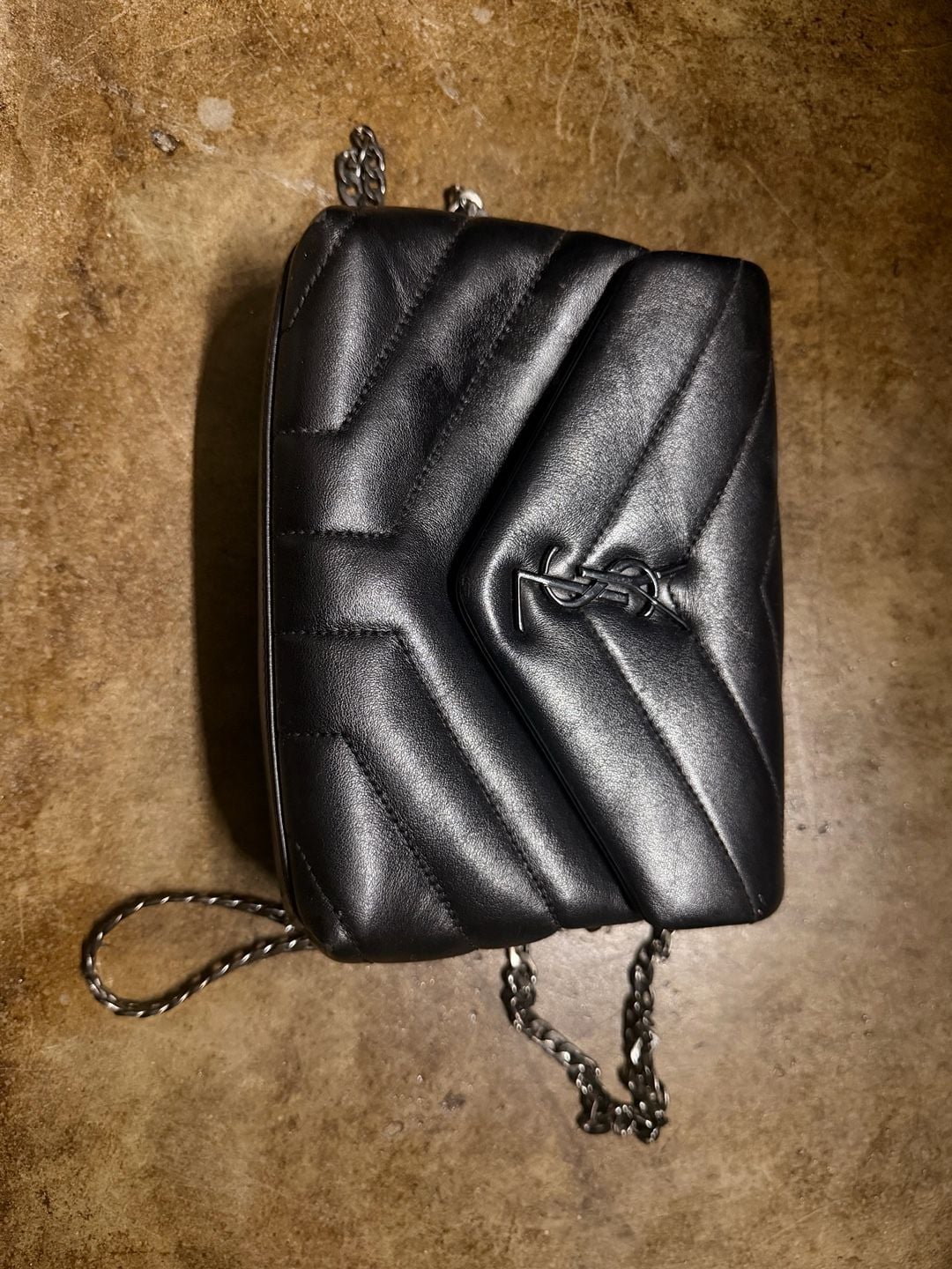 Saint Laurent Loulou Toy Quilted Chevron Leather Crossbody Bag original 2