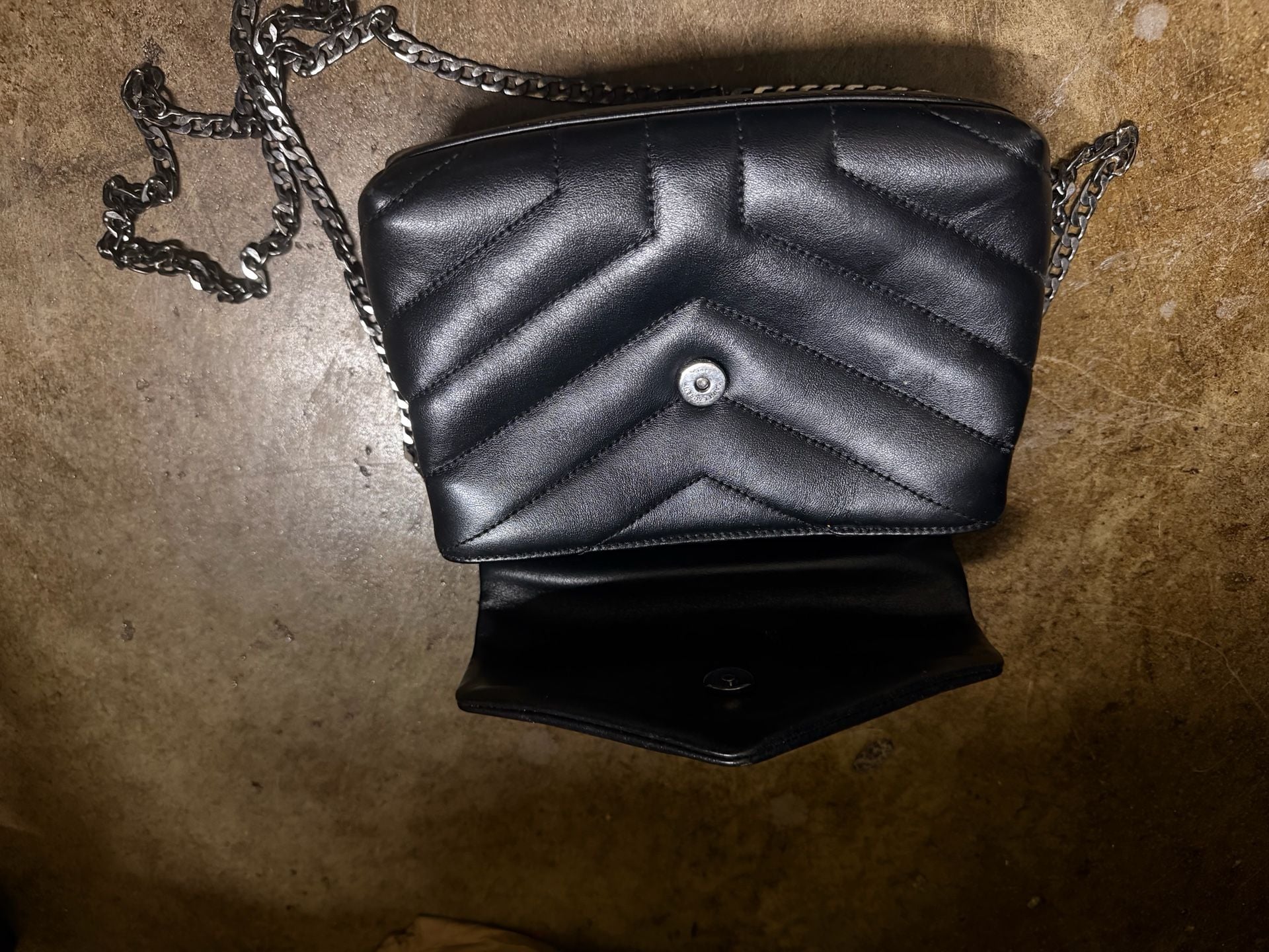 Saint Laurent Loulou Toy Quilted Chevron Leather Crossbody Bag original 3