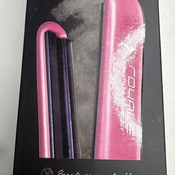 Ceramic Tourmaline Vapor Styling Hair Straightener with Argan Infusion Oil -Pink