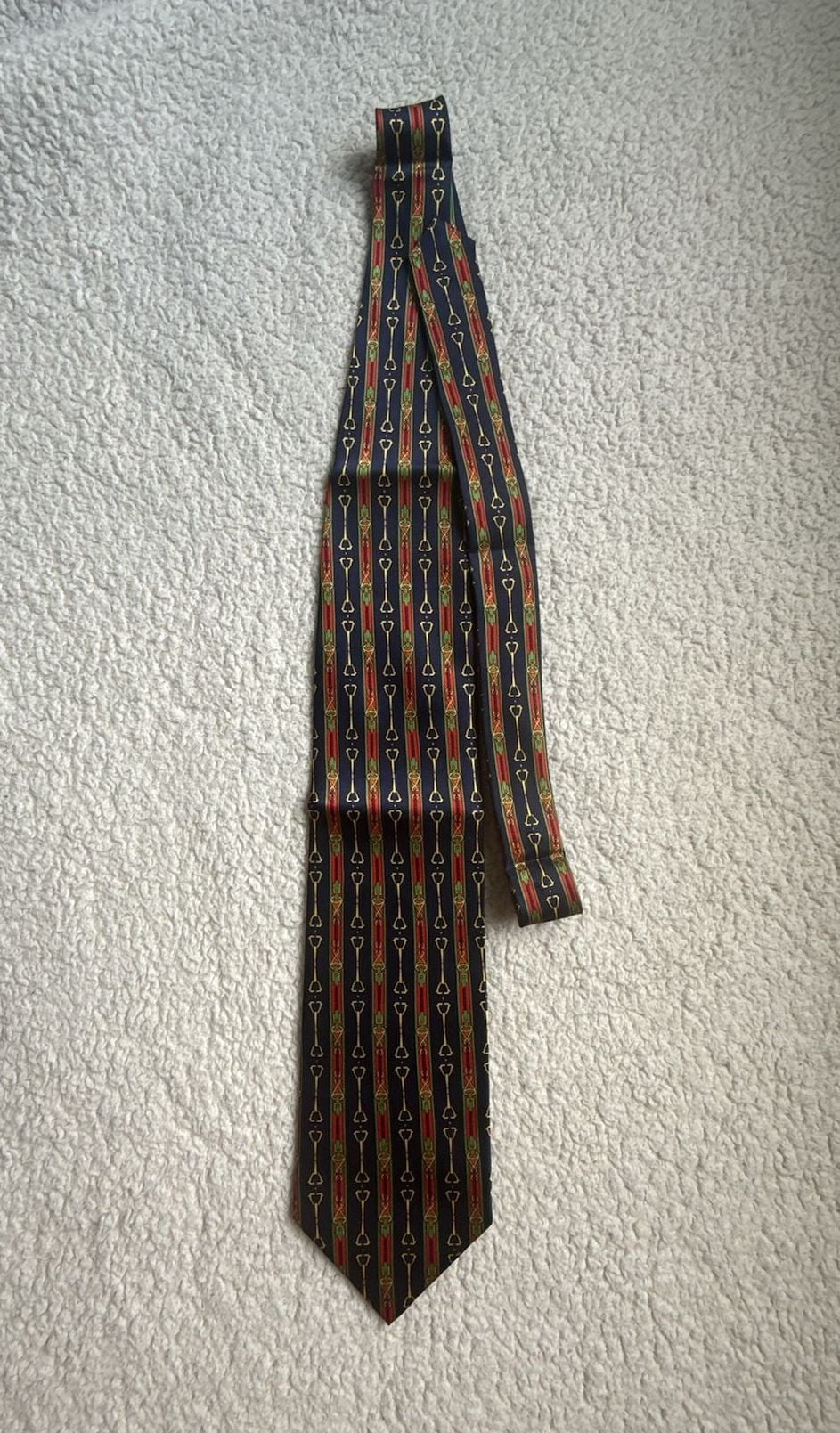 Sinsabang Pure Silk Equestrian Horse Bit Print Men's Necktie 1