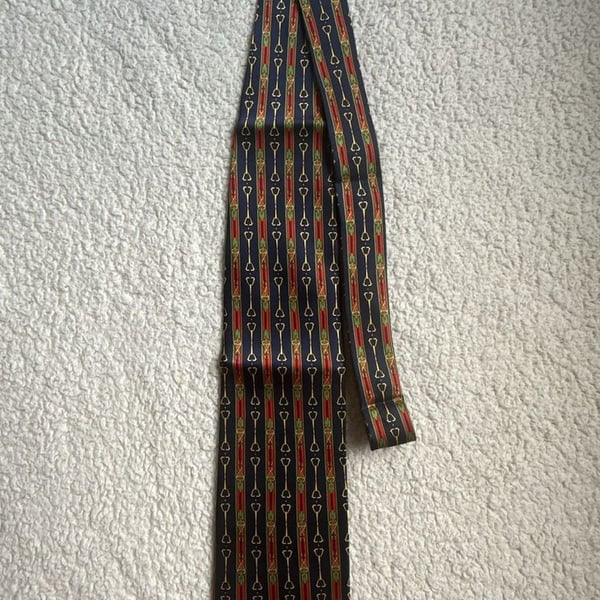 Sinsabang Pure Silk Equestrian Horse Bit Print Men's Necktie