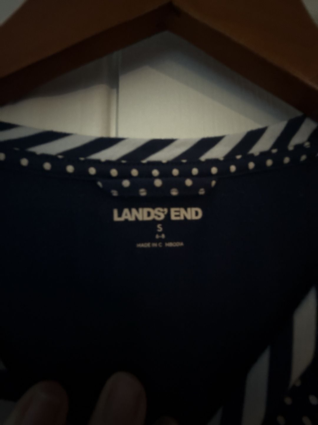 Lands' End Women's Navy Polka Dot 2-Piece Pajama Lounge Set 4