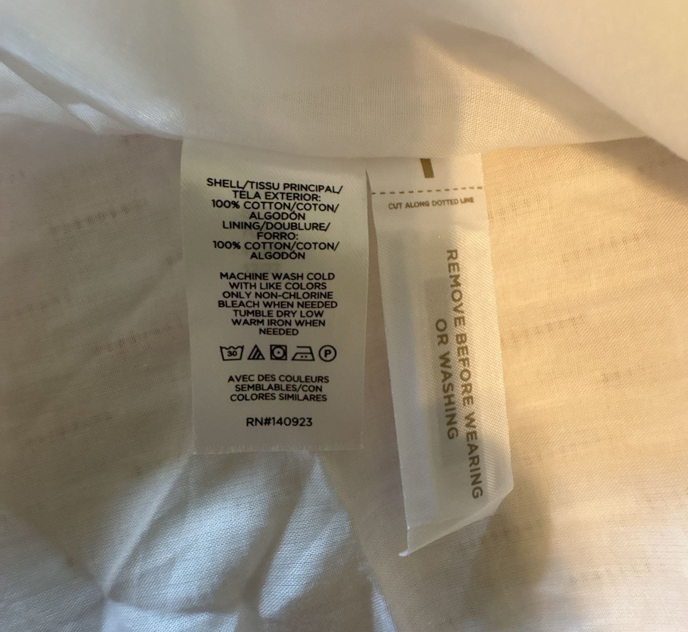 NWOT LOFT White Dobby U-Neck Puff Sleeve knee length Dress, size 14 9