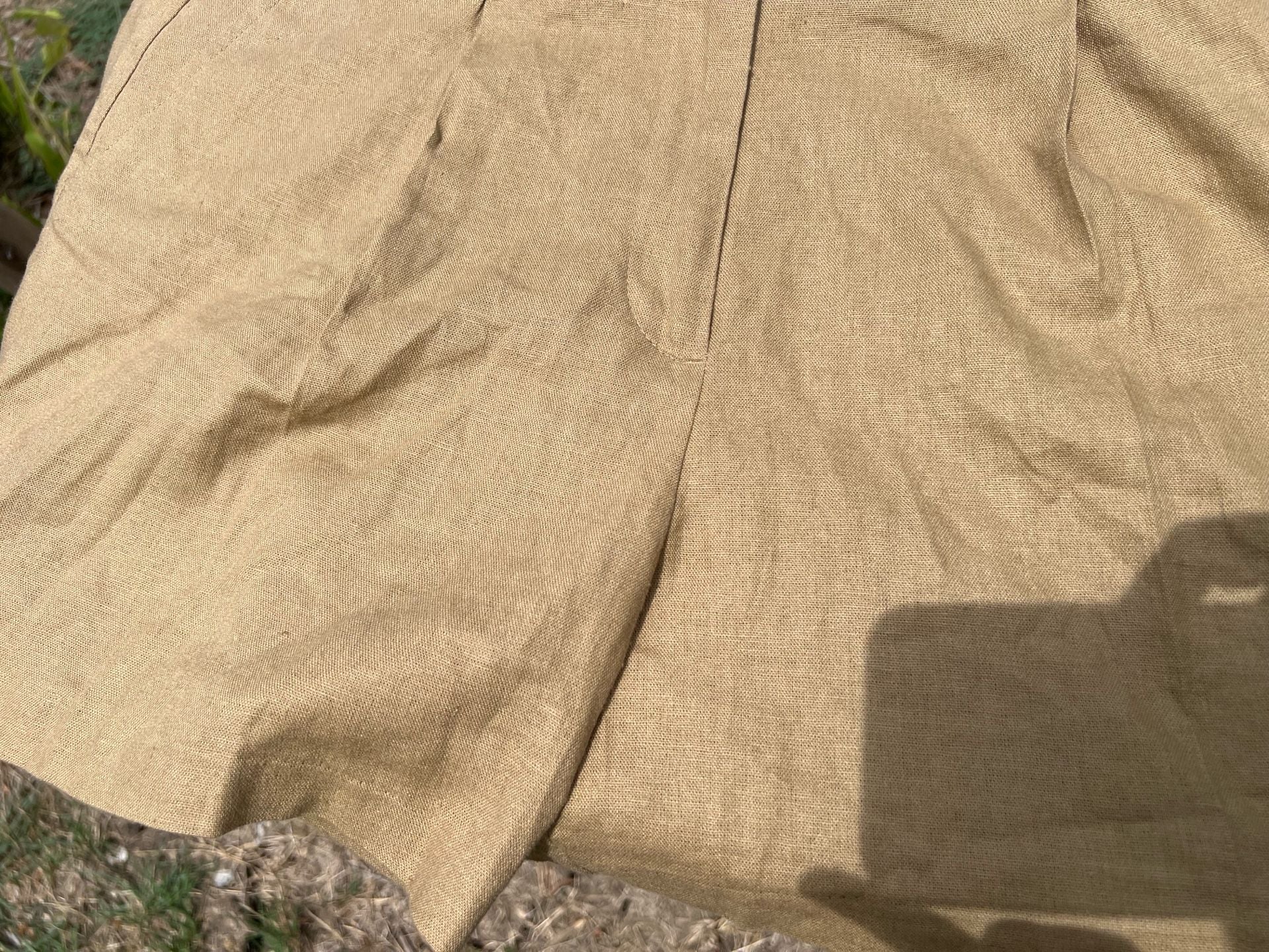 Zara Women's Tan Pleated Linen Blend Tailored Shorts 6