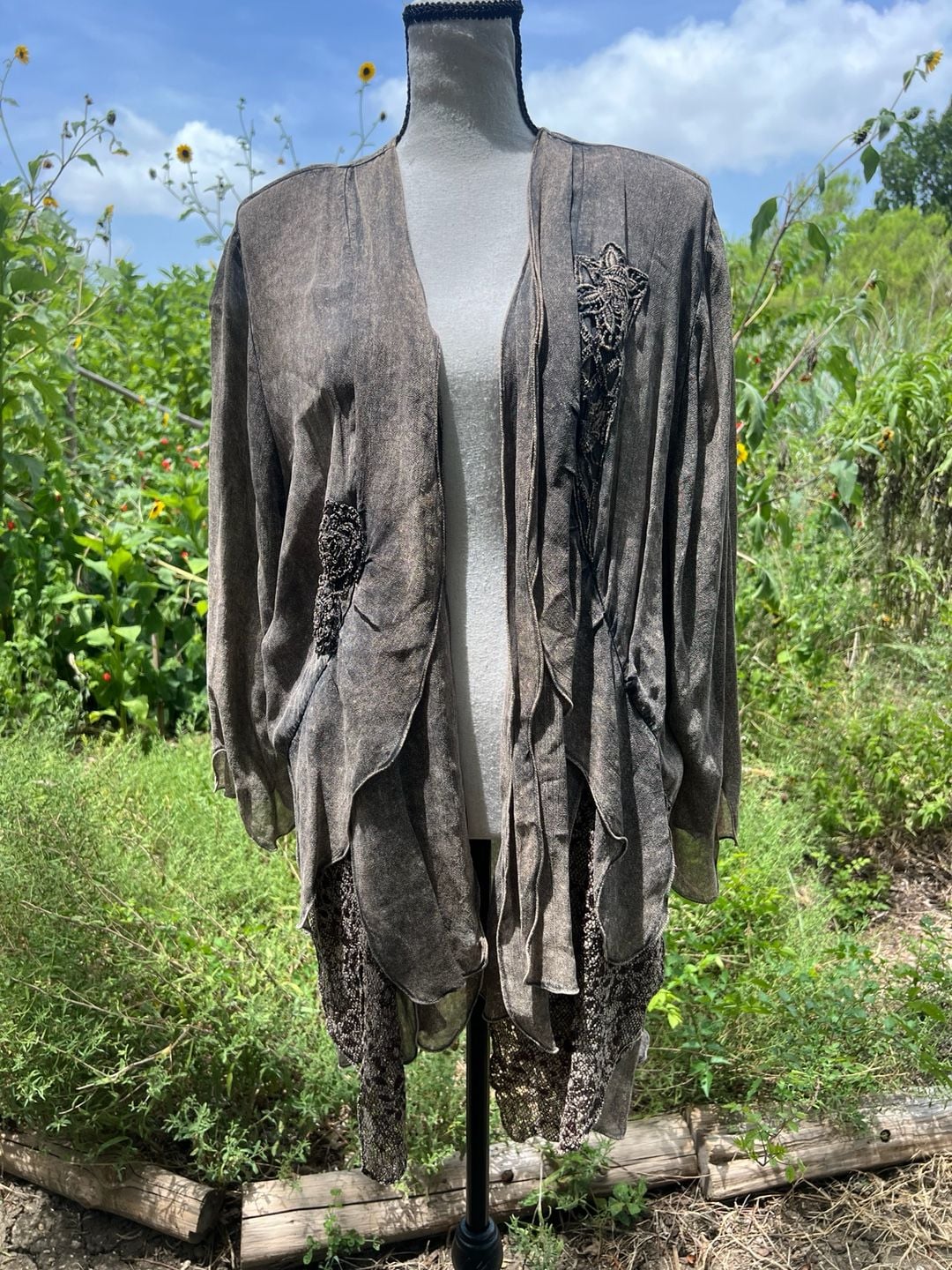 Luiselle Creazioni Moda Positano Boho Embroidered Cardigan Jacket 2