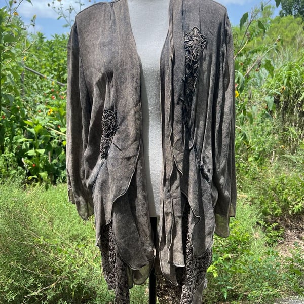 Luiselle Creazioni Moda Positano Boho Embroidered Cardigan Jacket