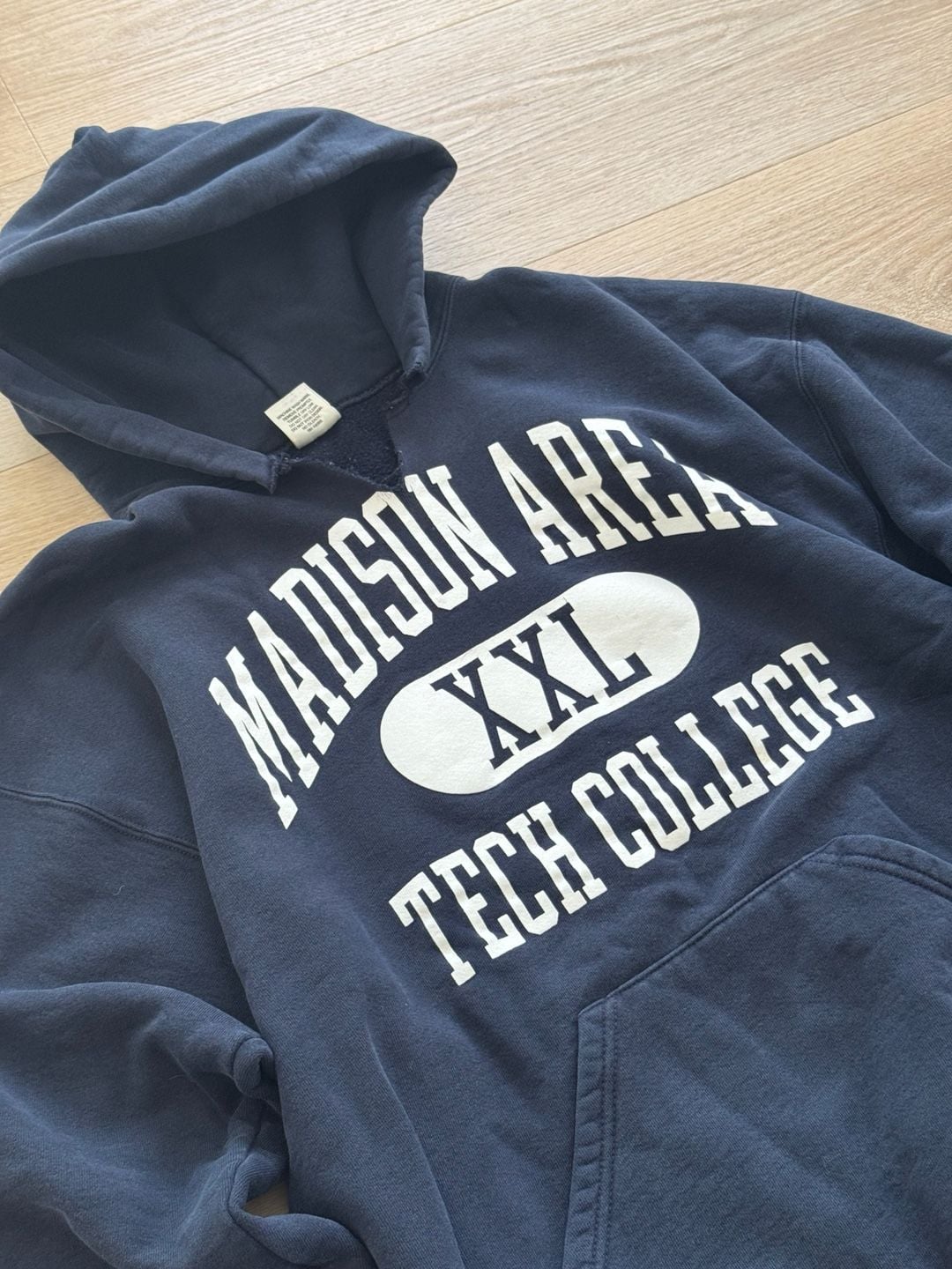 Vintage M.J. Soffe Madison Area Technical College Navy Blue Hoodie 4