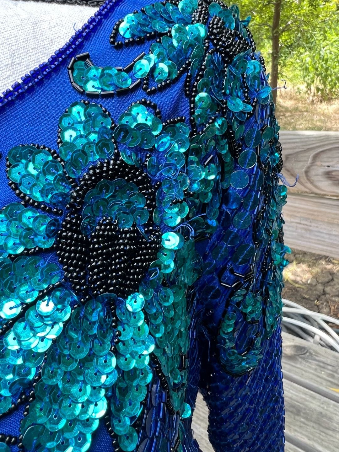 Vintage Nadine Hand Beaded Sequin Long Sleeve Dress 10