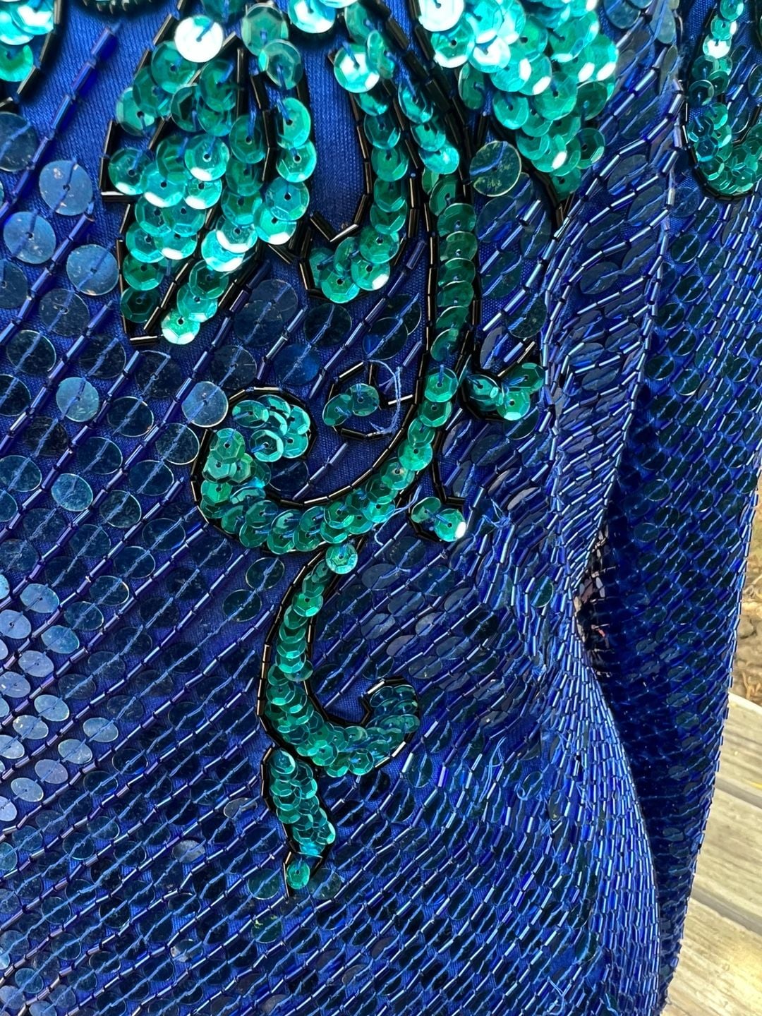 Vintage Nadine Hand Beaded Sequin Long Sleeve Dress 11