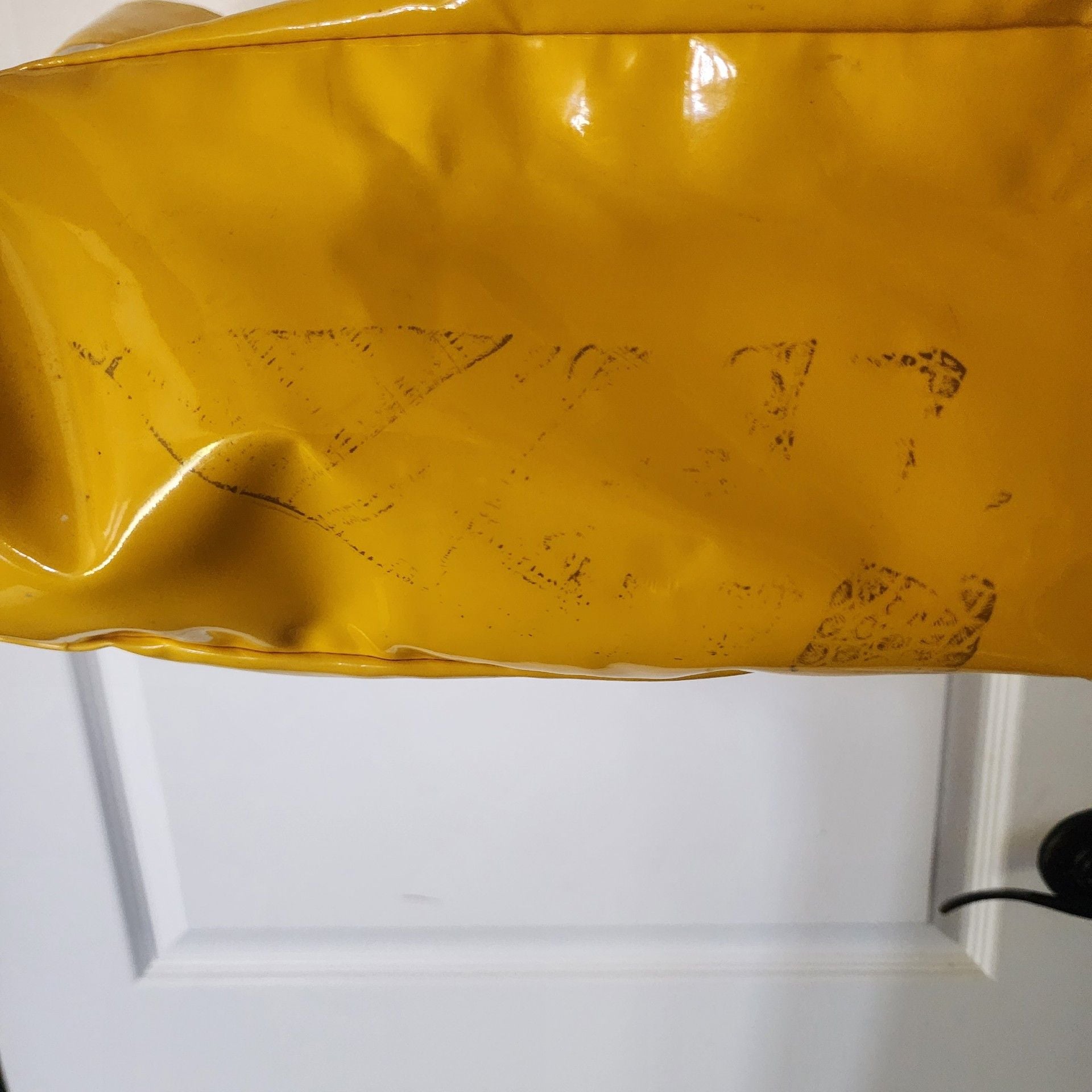 Clear PVC Stadium Tote Bag with Yellow Faux Leather Trim and Buckle Details 7
