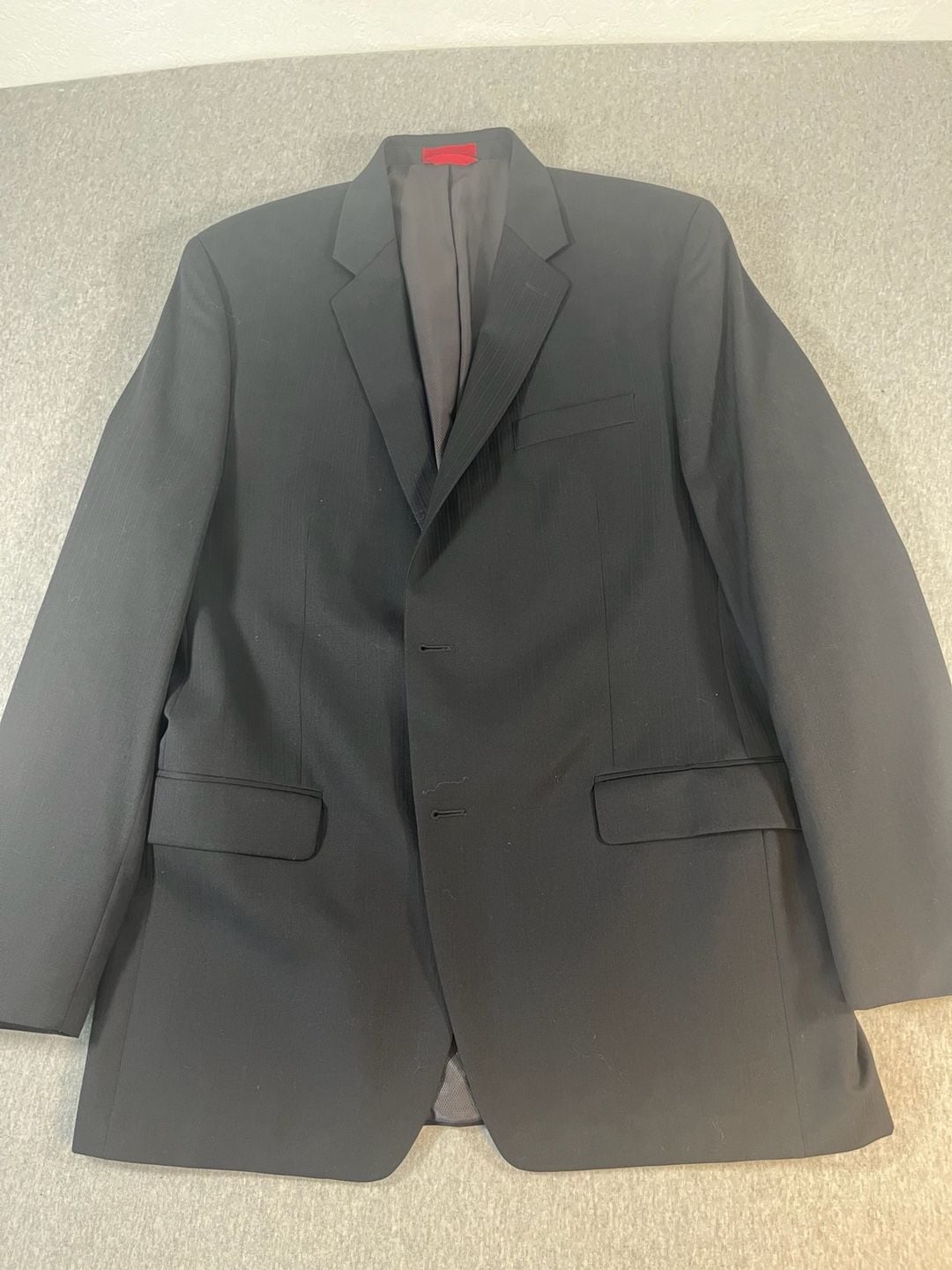 Alfani Men's Slim Fit Two-Button Suit Jacket in Black Striped Men’s 44L 1