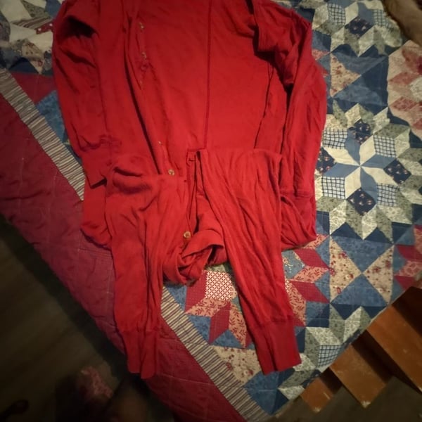 Duofold Long Johns Mens Small Red Thermal Union Suit One Piece USA Base Layer