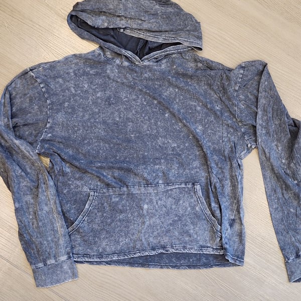 Caution To The Wind Acid Wash Cotton Pullover Hoodie