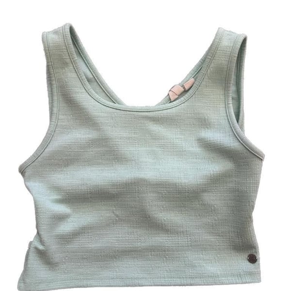 Roxy Good Keepsake Women's Mint Green Ribbed Crop Tank Top