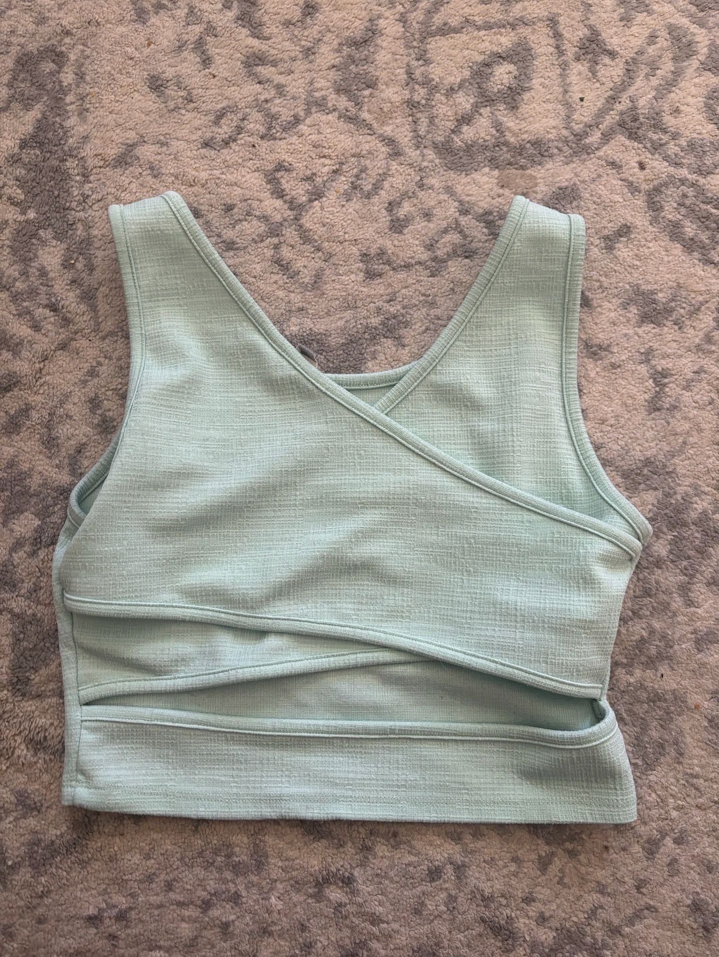 Roxy Good Keepsake Women's Mint Green Ribbed Crop Tank Top 3