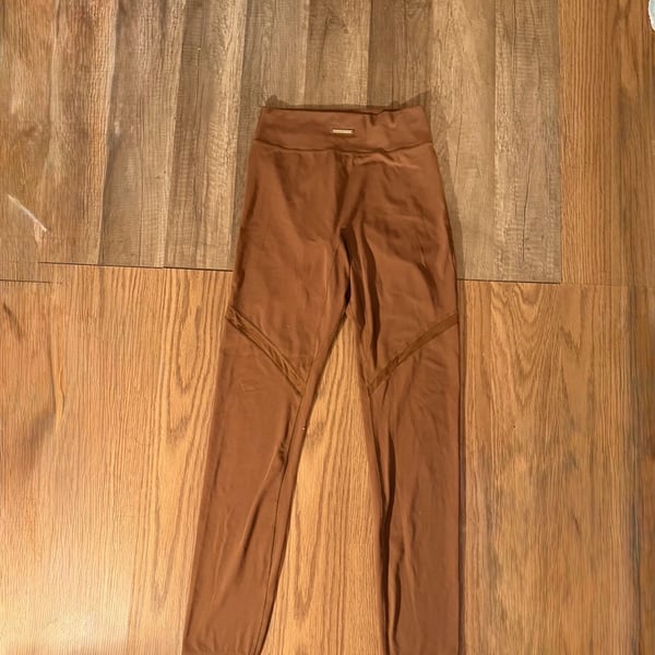 Gymshark Whitney Simmons Mesh Cut Out Leggings in Brown