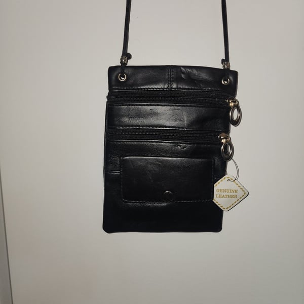 Soft Leather Purse Organizer Shoulder Bag 4 Pocket 