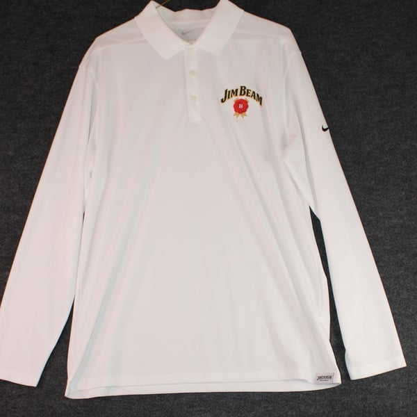Nike Jim Beam Embroidered Long Sleeve Golf Dri-Fit Polo Shirt