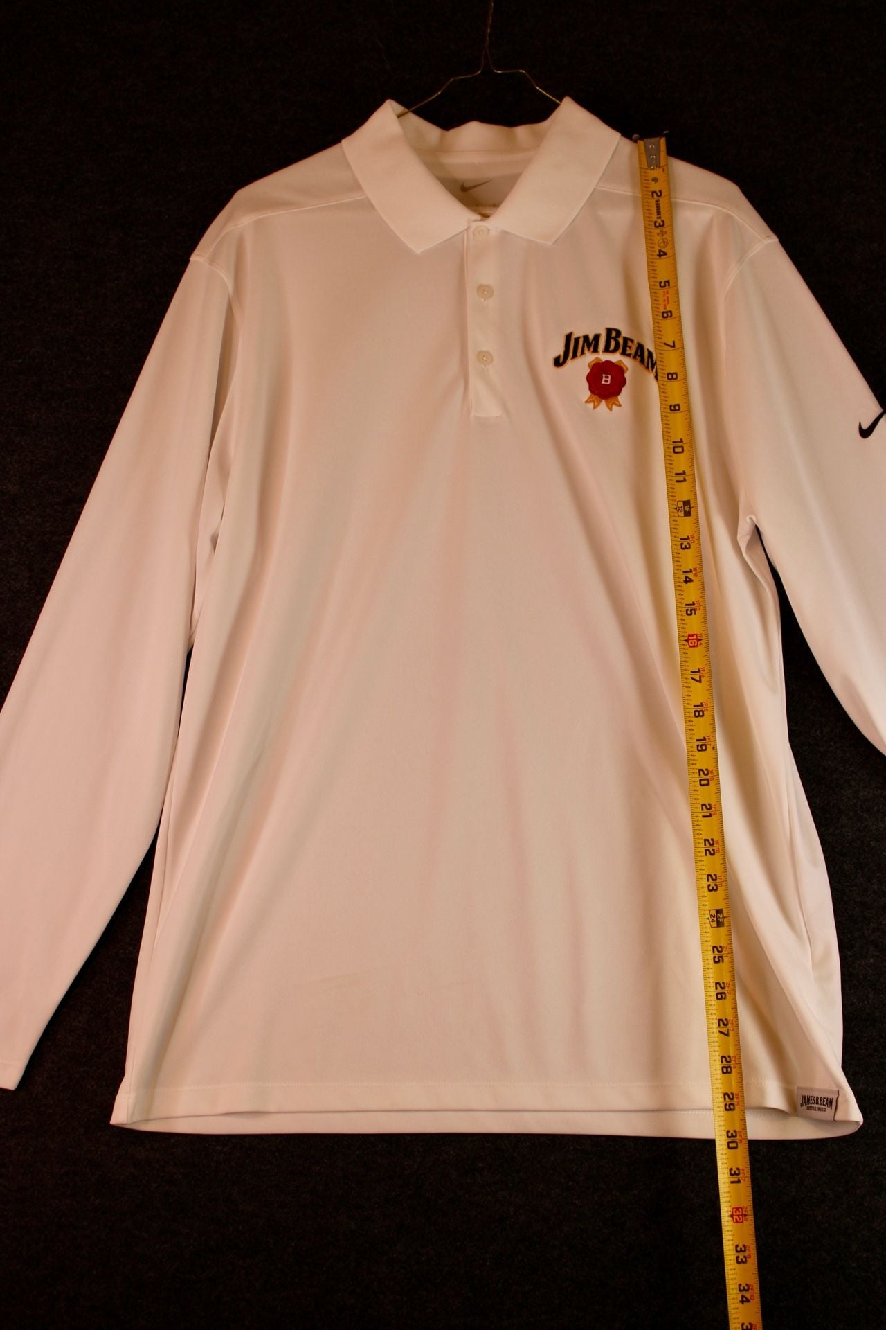 Nike Jim Beam Embroidered Long Sleeve Golf Dri-Fit Polo Shirt 6