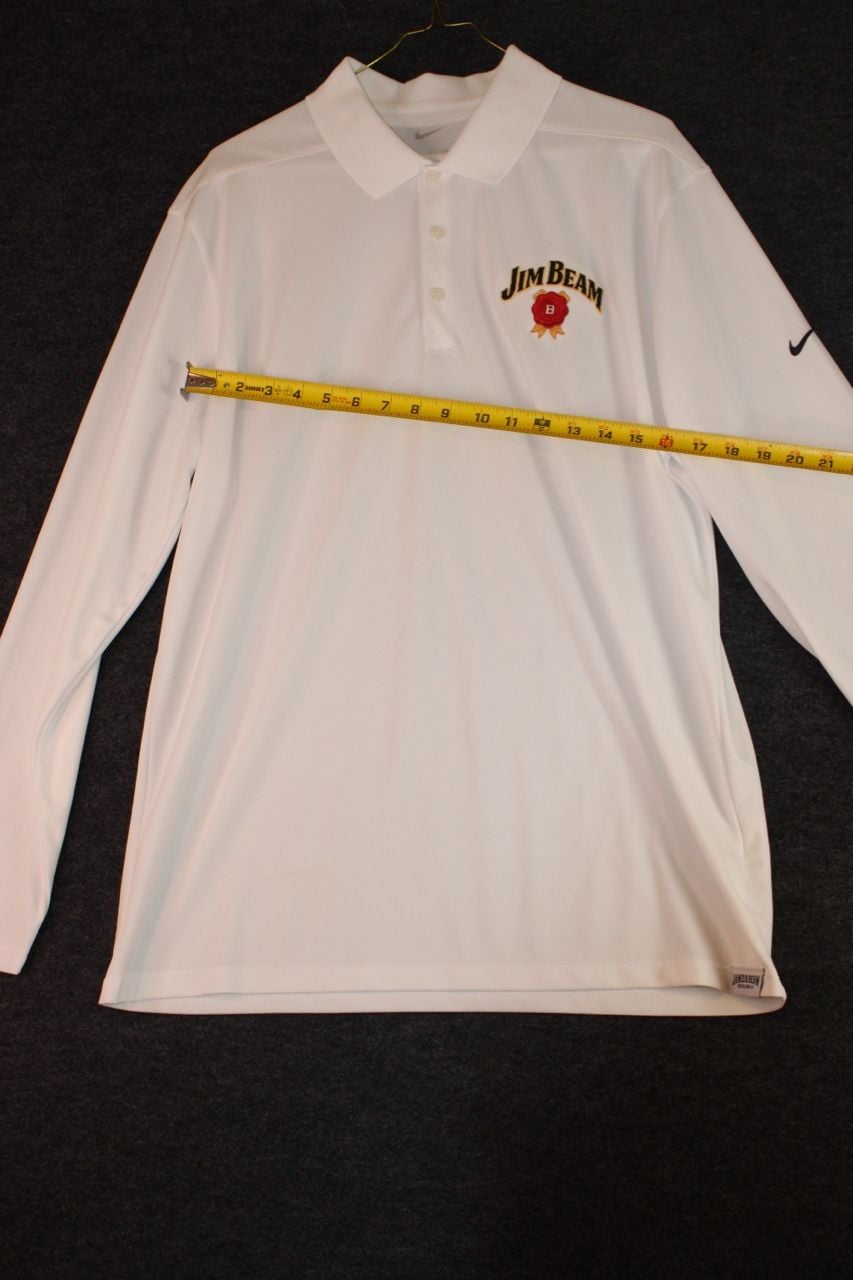 Nike Jim Beam Embroidered Long Sleeve Golf Dri-Fit Polo Shirt 7