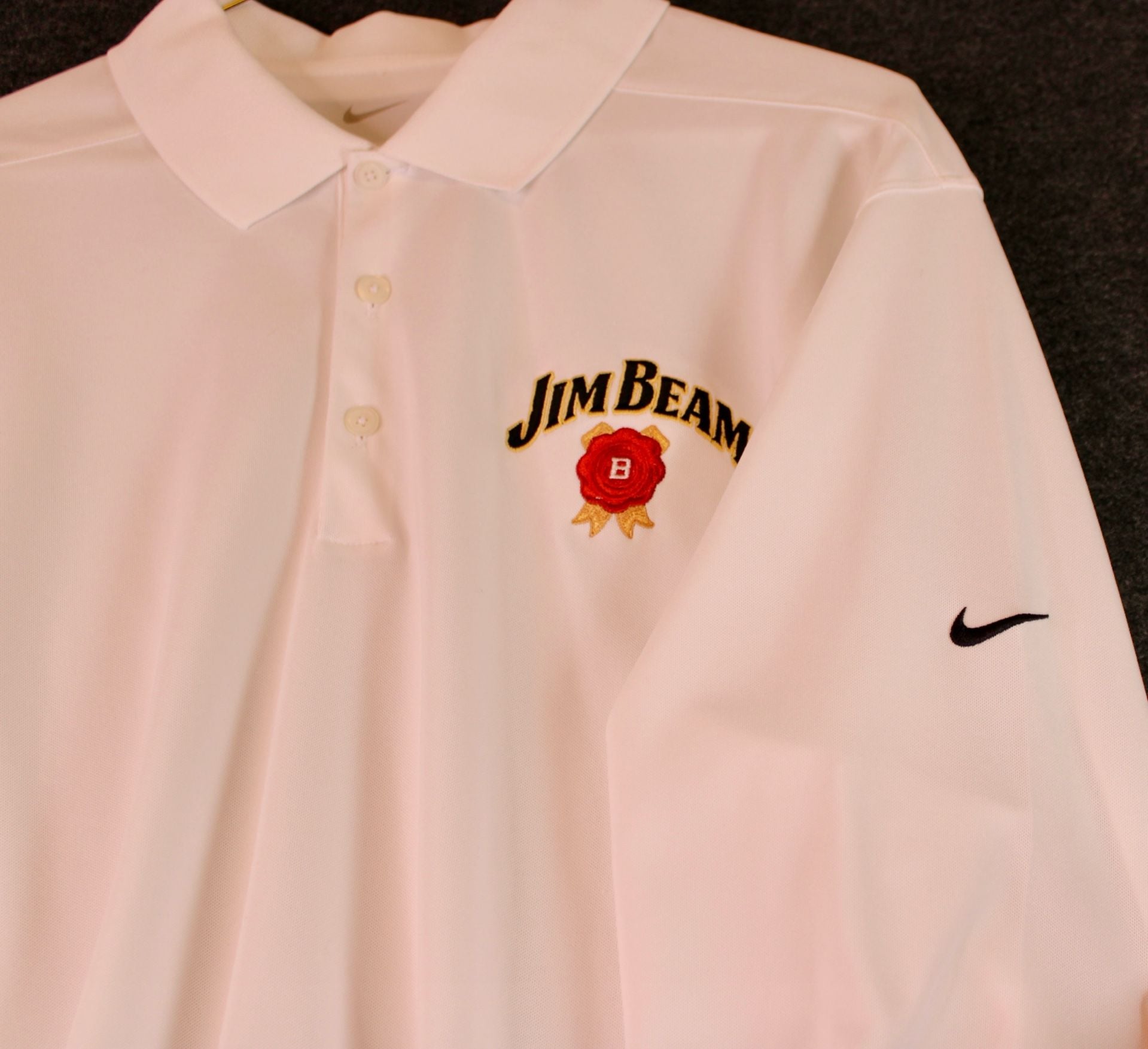 Nike Jim Beam Embroidered Long Sleeve Golf Dri-Fit Polo Shirt 9