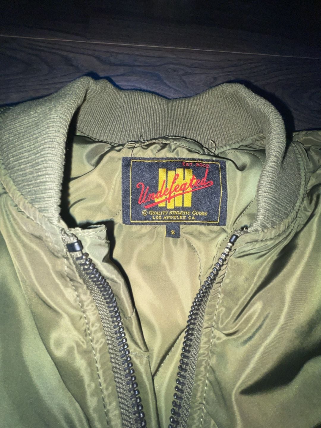 Undefeated Vandal MA-1 Bomber Jacket in Olive Green 7
