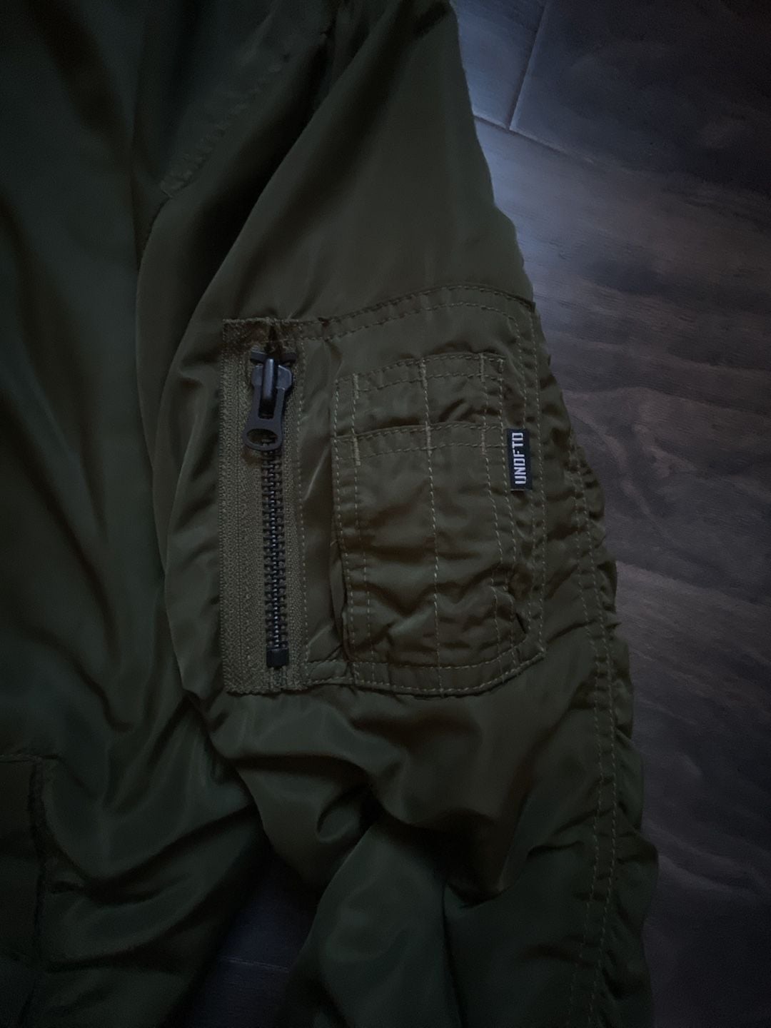 Undefeated Vandal MA-1 Bomber Jacket in Olive Green 8