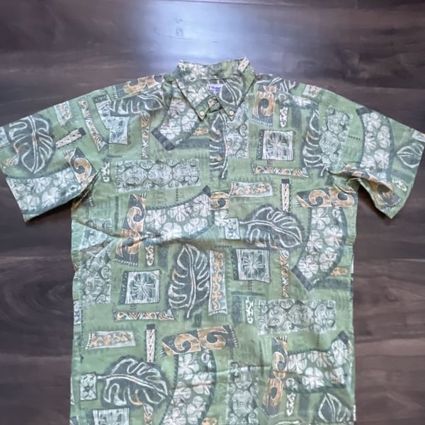 Reyn Spooner Vintage Hawaiian Short Sleeve Button-Down Shirt Size Medium
