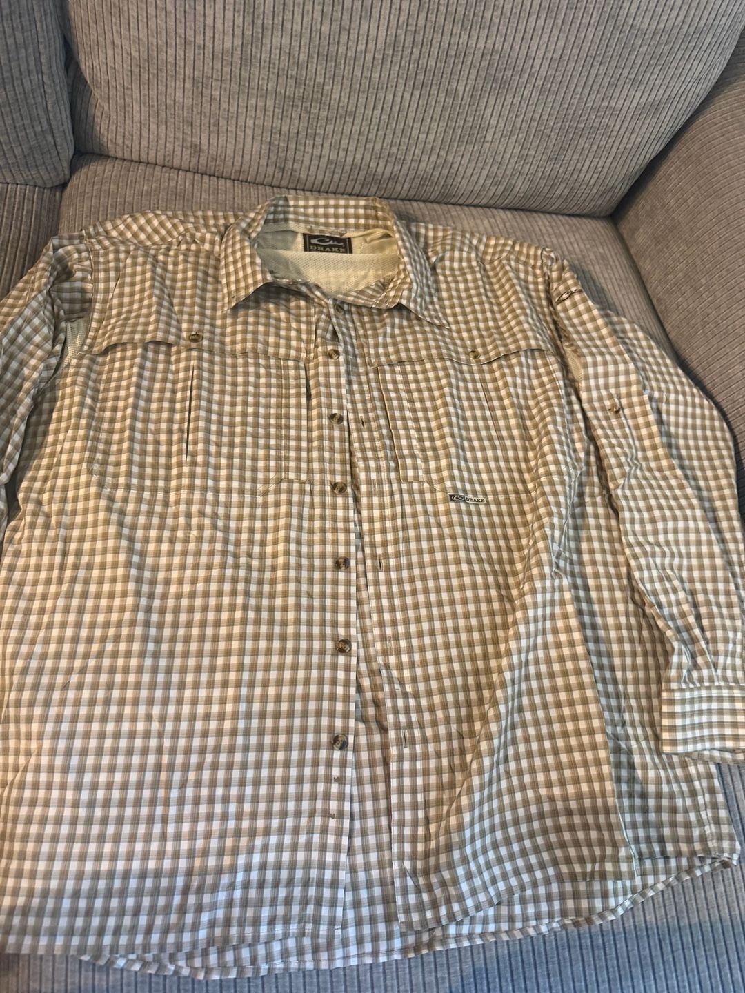 Drake Clothing Company Men's Long Sleeve Vented Fishing Shirt Plaid 2X 1