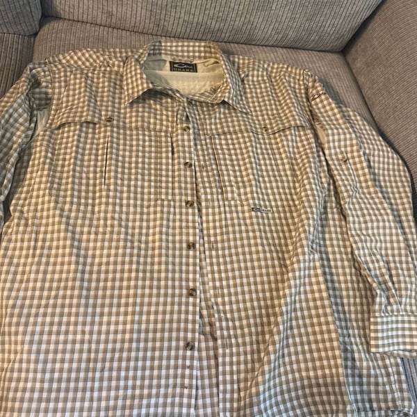 Drake Clothing Company Men's Long Sleeve Vented Fishing Shirt Plaid 2X