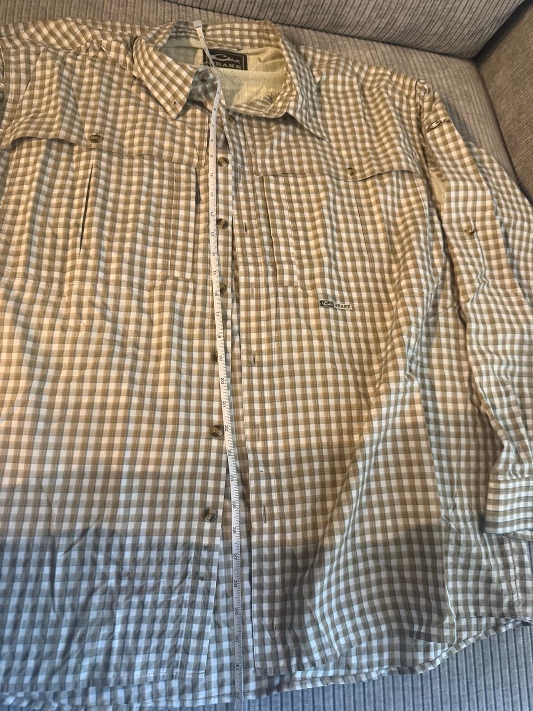 Drake Clothing Company Men's Long Sleeve Vented Fishing Shirt Plaid 2X 6