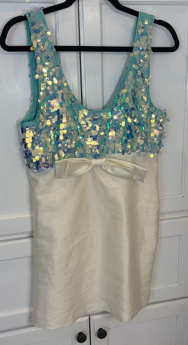 Kimchi Blue Urban Outfitters Sparkle Mermaid Bow Sequin Party Mini Dress M 2