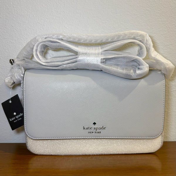 Kate Spade New York Madison Flap Crossbody Bag in Platinum Grey Multi