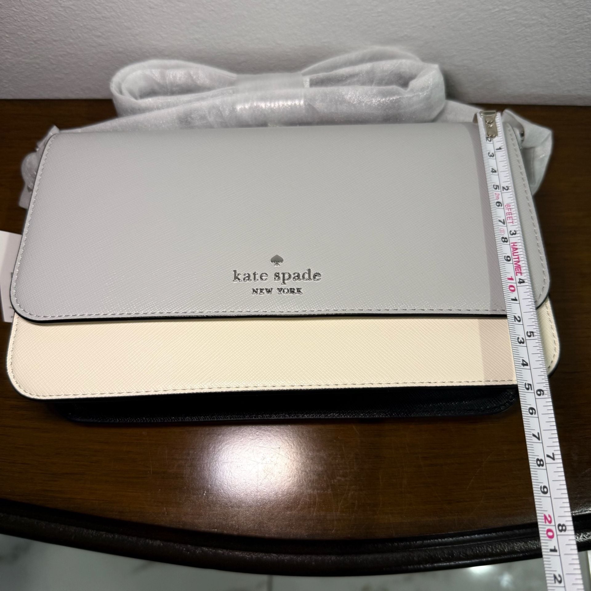 Kate Spade New York Madison Flap Crossbody Bag in Platinum Grey Multi 8