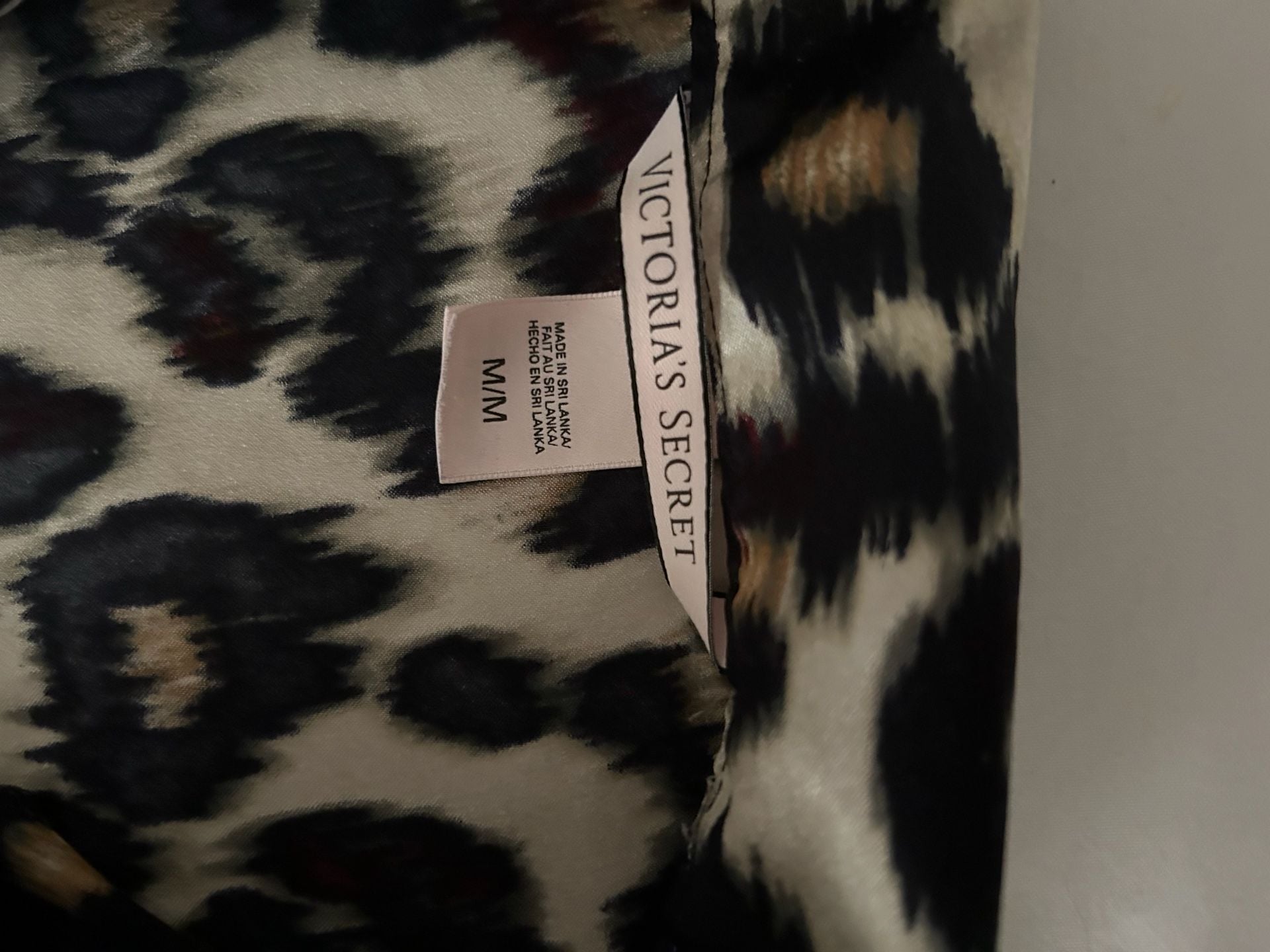 Victoria's Secret Leopard Print Satin Long Sleeve Pajama Set 2