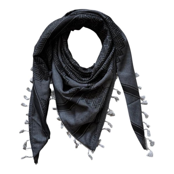 Shemagh Keffiyeh Made in Palestine Gray & Black delicately woven