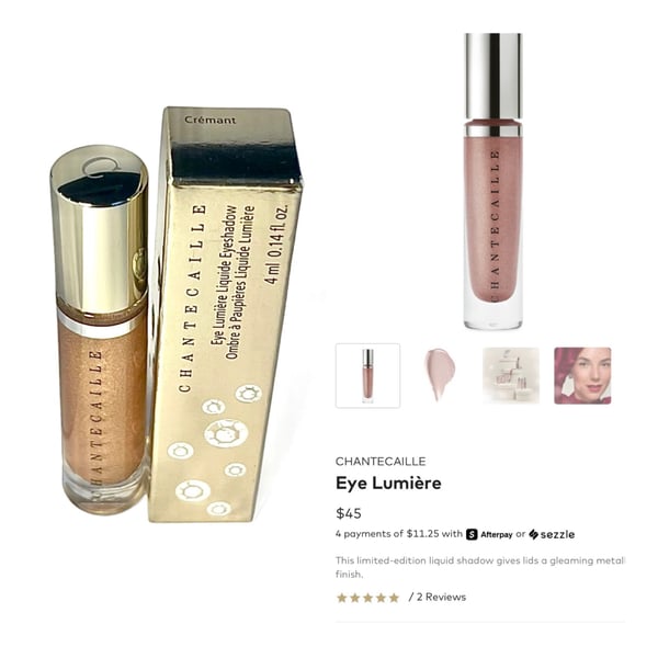 Chantecaille Eye Lumiere Liquid Eyeshadow in Crémant. MSRP$45! 