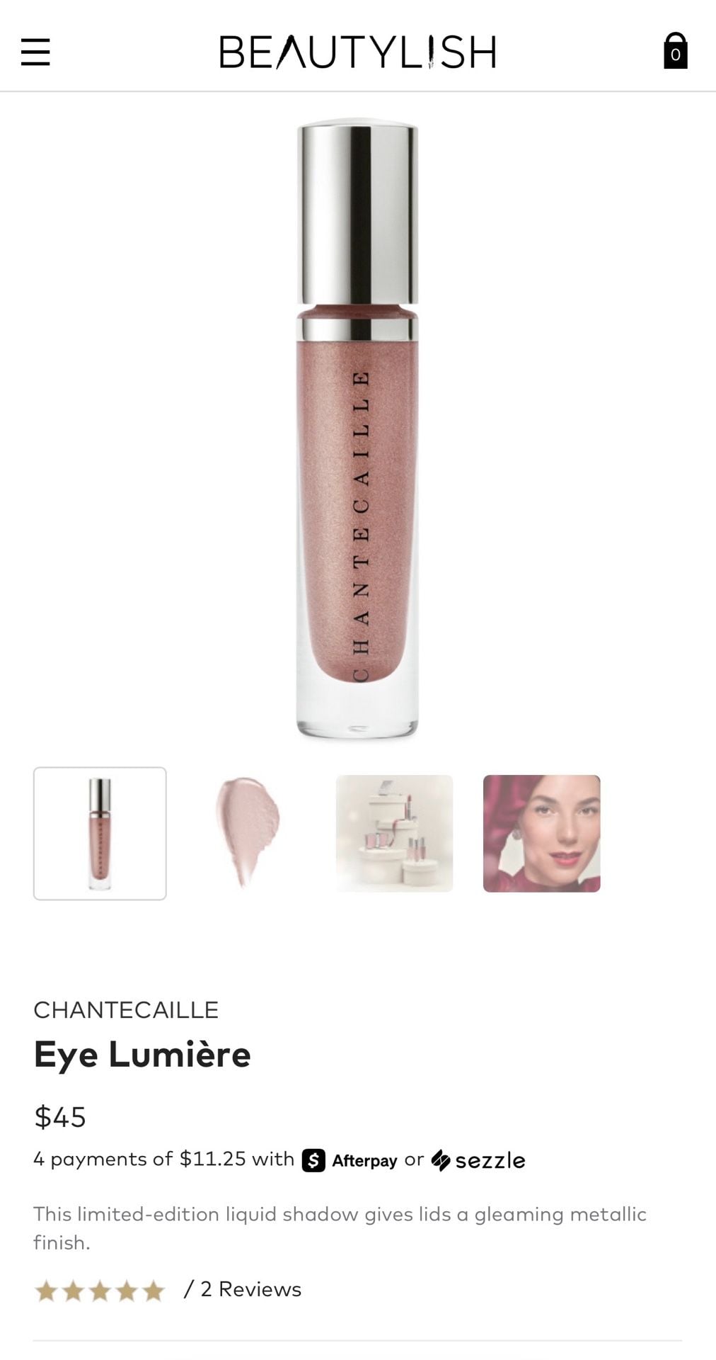 Chantecaille Eye Lumiere Liquid Eyeshadow in Crémant. MSRP$45!  8