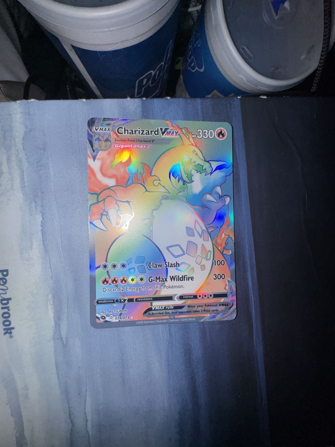 2020 Pokemon Swd/Shl Champion's Path Charizard VMAX #074/073 Rainbow Secret Rare 1
